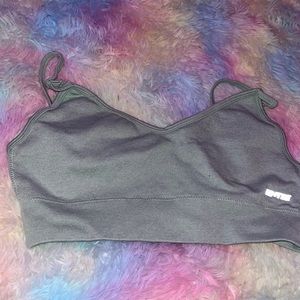 Gray sports bra